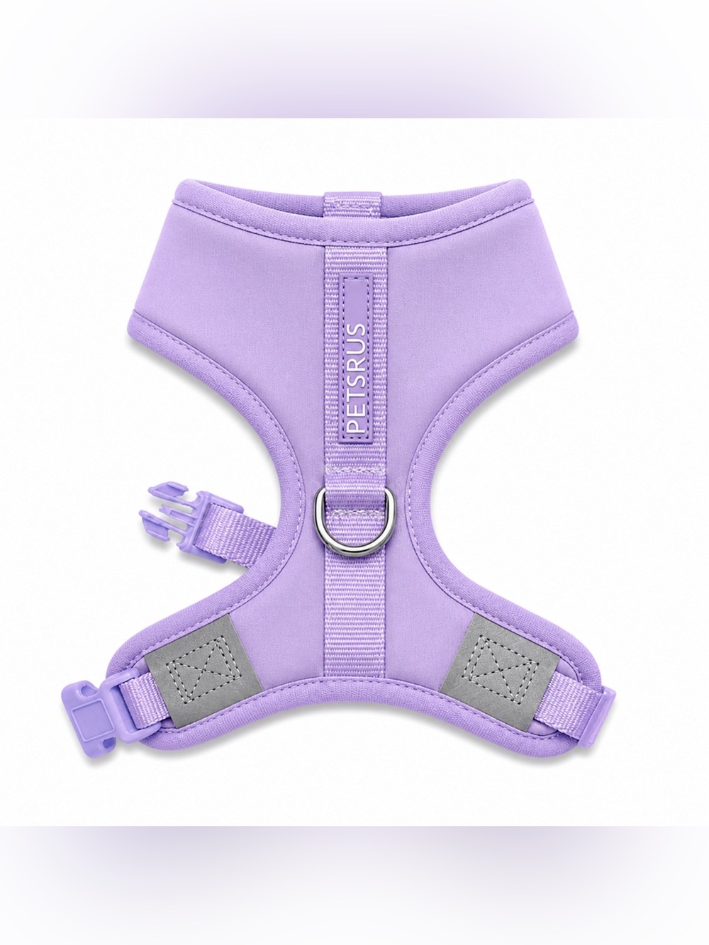 PETsRUS Premium No Pull Dog Harness 2 Leash Clips Purple Lavender Neoprene